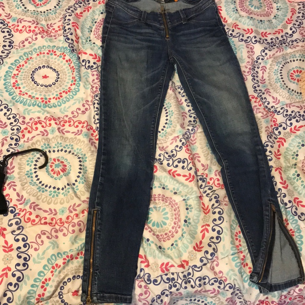 Zip up pants mid waist